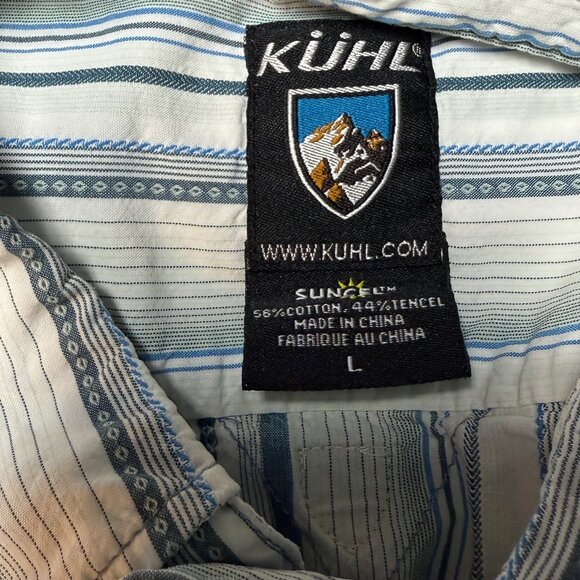 KÜHL Suncel Shirt Men’s Large Striped Short Sleeve Button Front - Picture 6 of 8